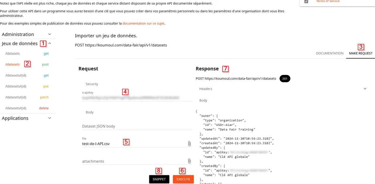 Utilisation de l'API