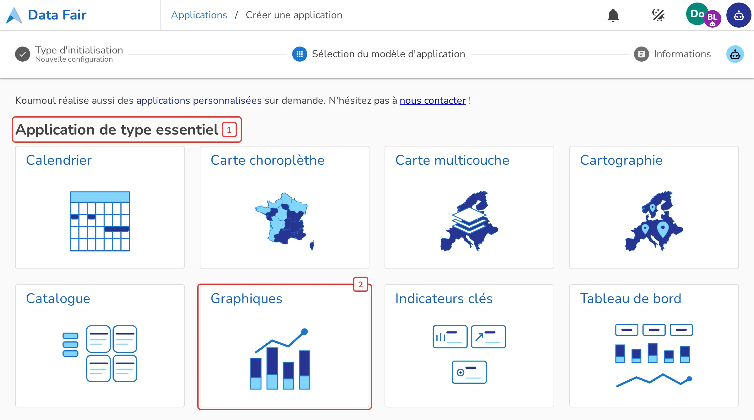 Sélection du modèle d'application