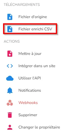 Boutons de téléchargement