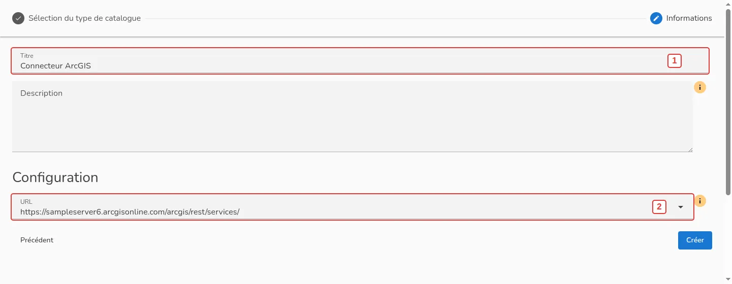 Configuration du connecteur ArcGIS