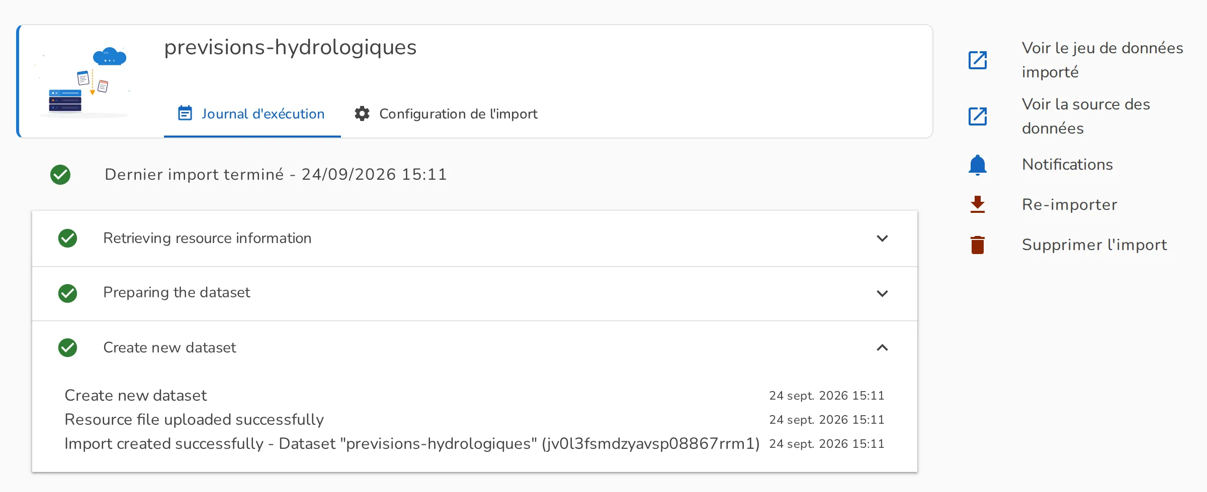 Import terminé
