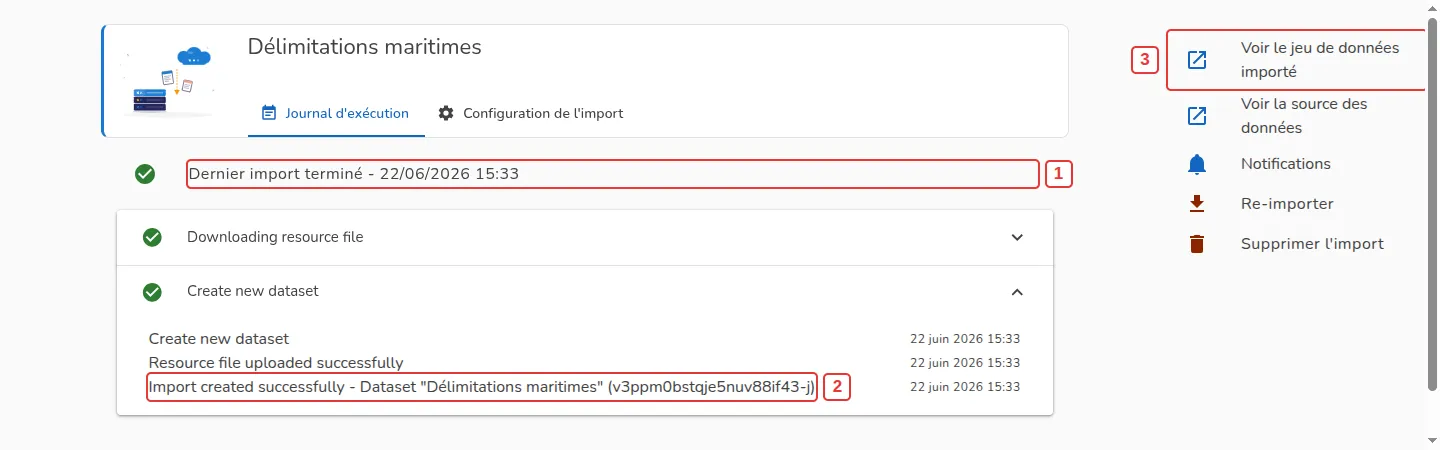 Import terminé