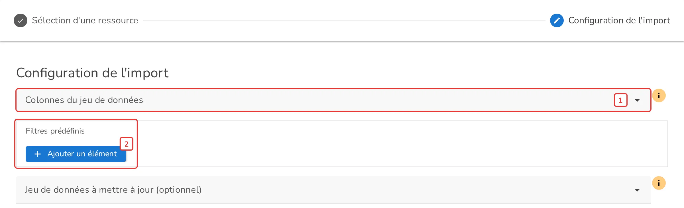 Configuration de l'import Data Fair
