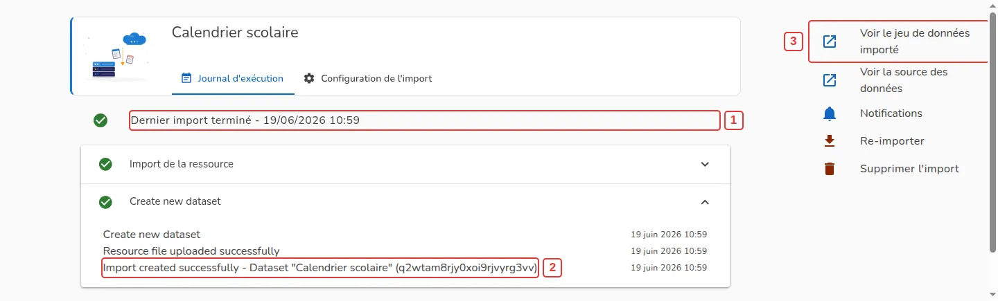 Import terminé