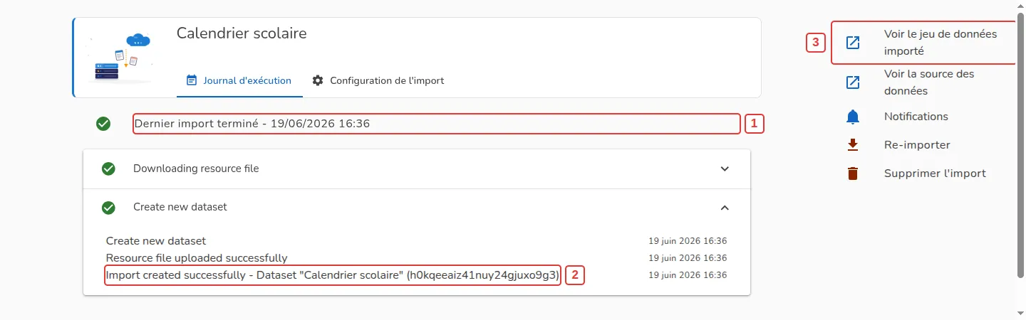 Import terminé
