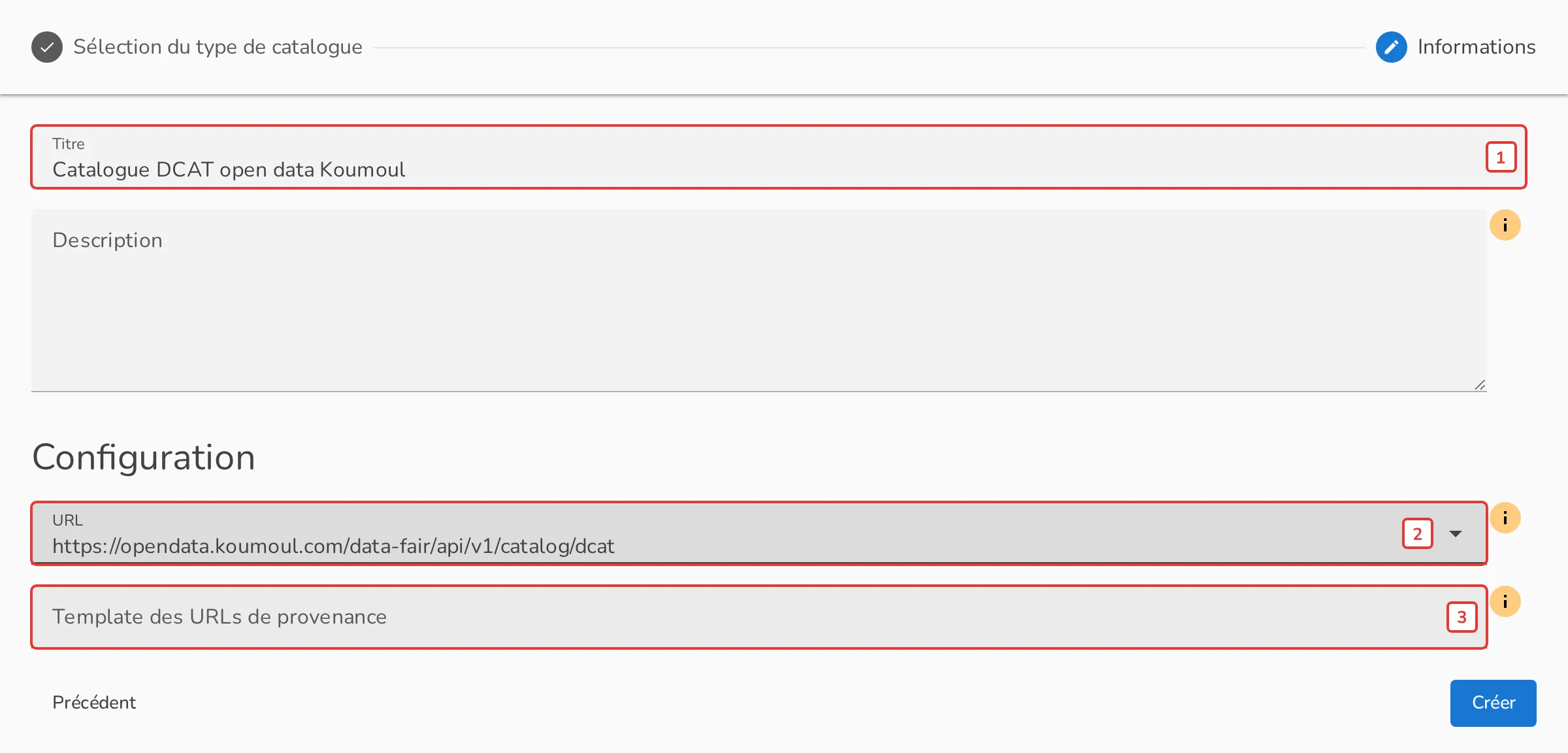 Configuration du connecteur DCAT