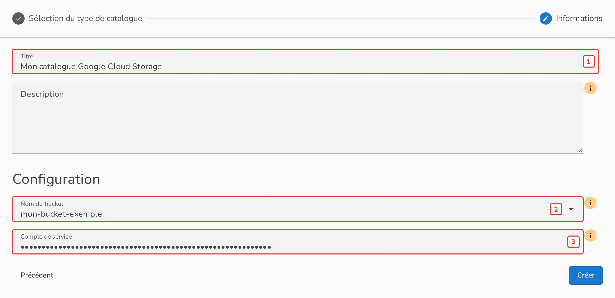 Configuration du connecteur Google Cloud Storage