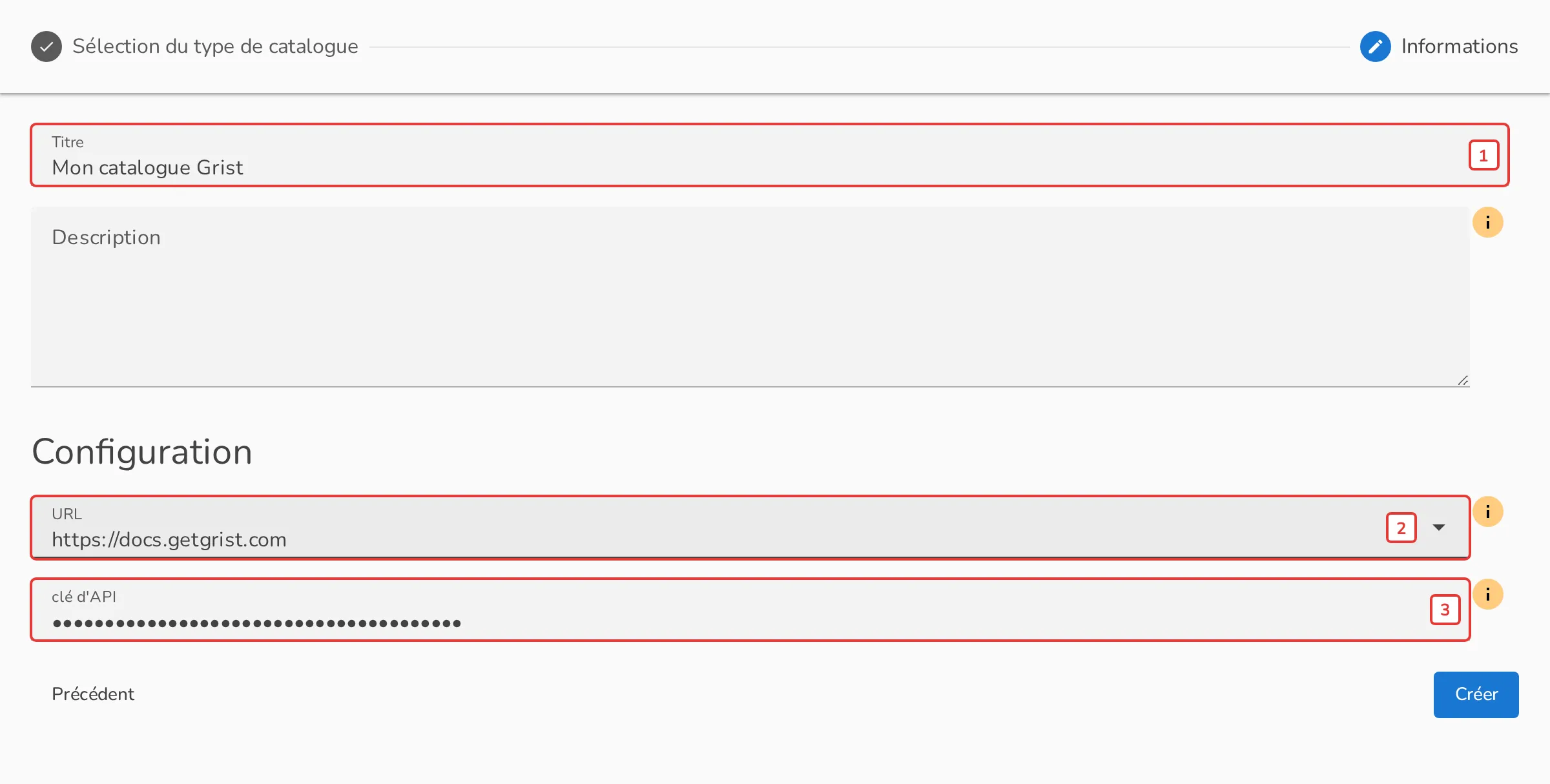 Configuration du connecteur Grist