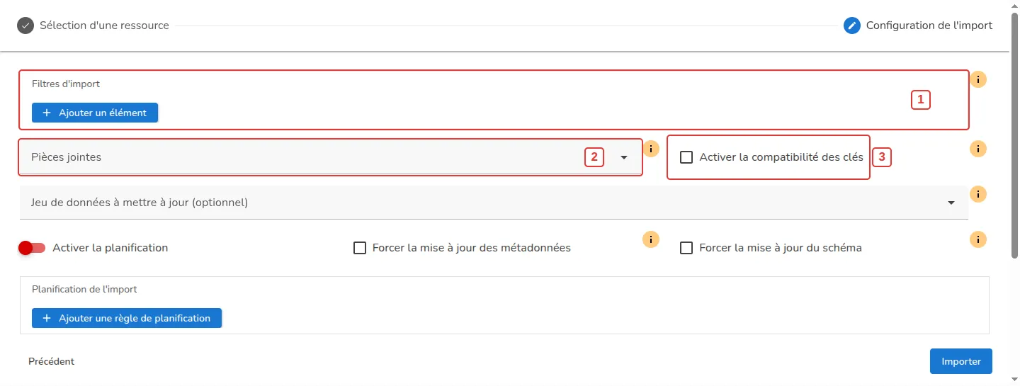 Configuration de l'import Huwise