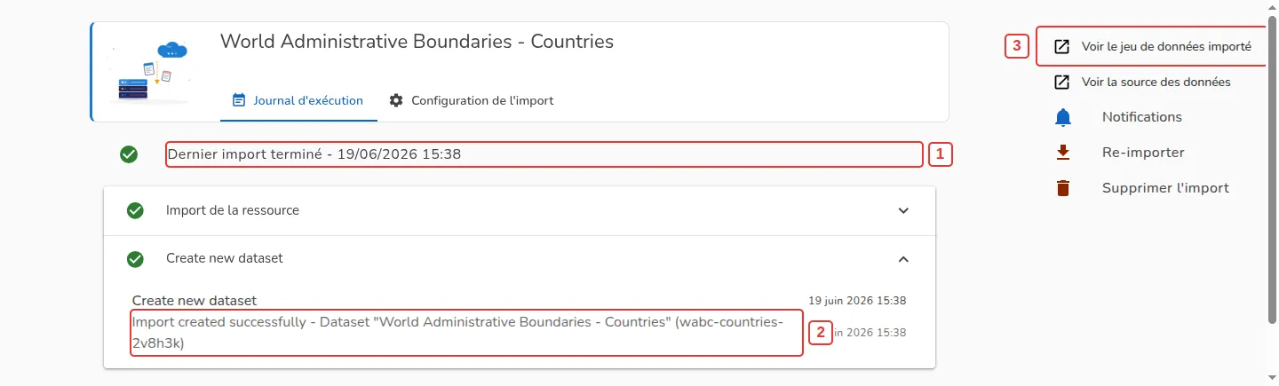 Import terminé