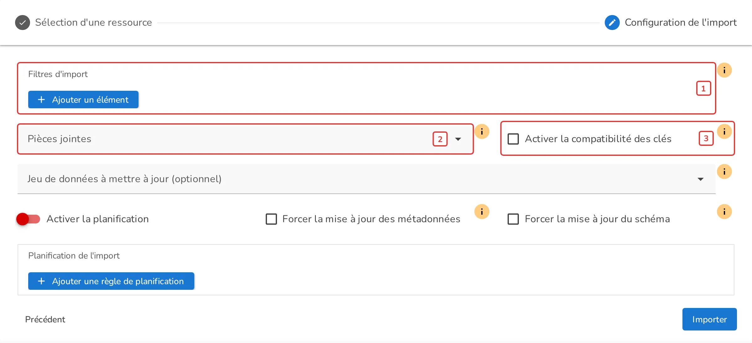 Configuration de l'import Huwise