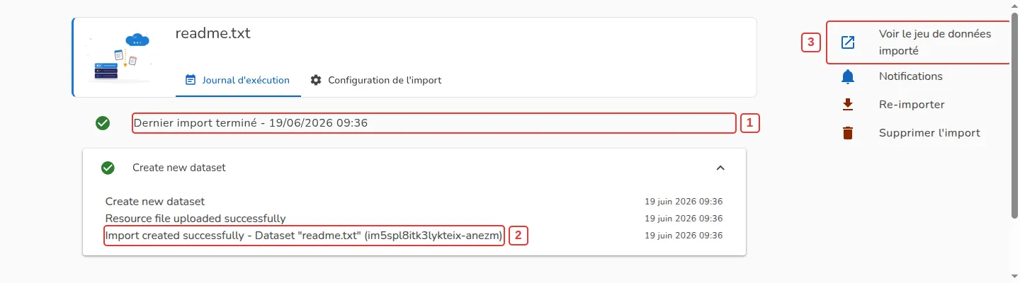 Import terminé