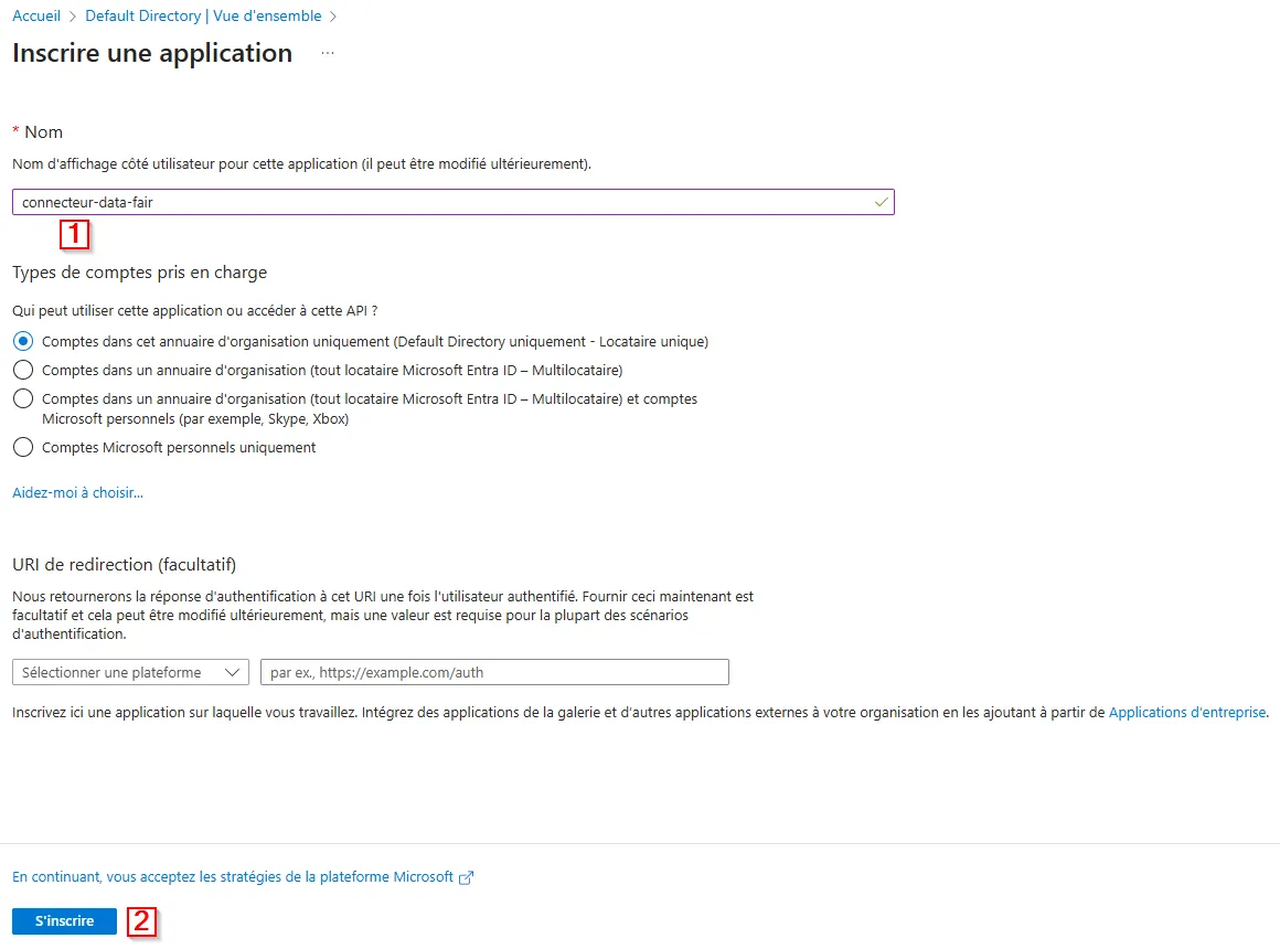 Créer l'application