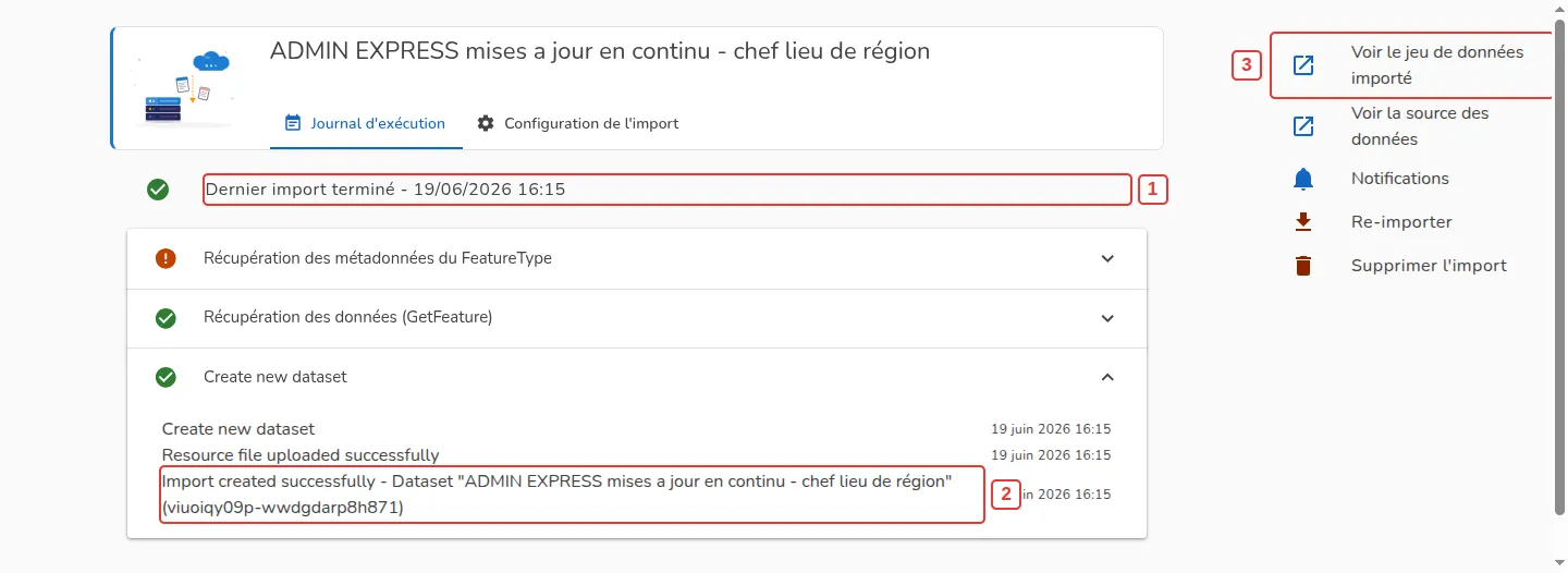 Import terminé