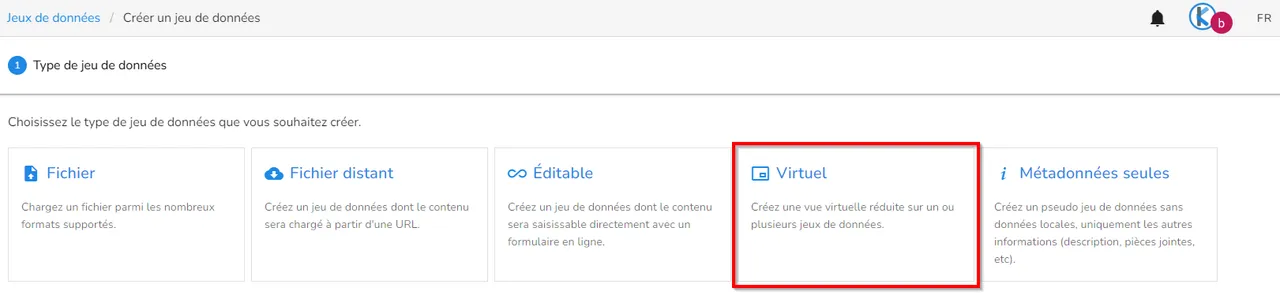 Choix du type du jeu de données