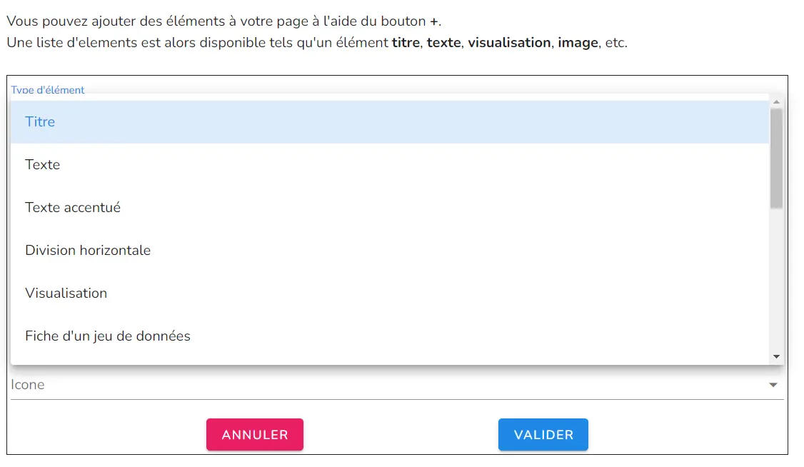Ajout d'un élément
