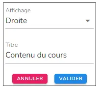 Choix des options du sommaire