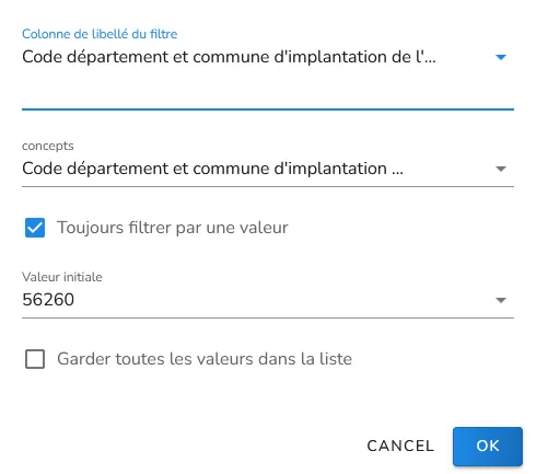 Configuration de votre filtre