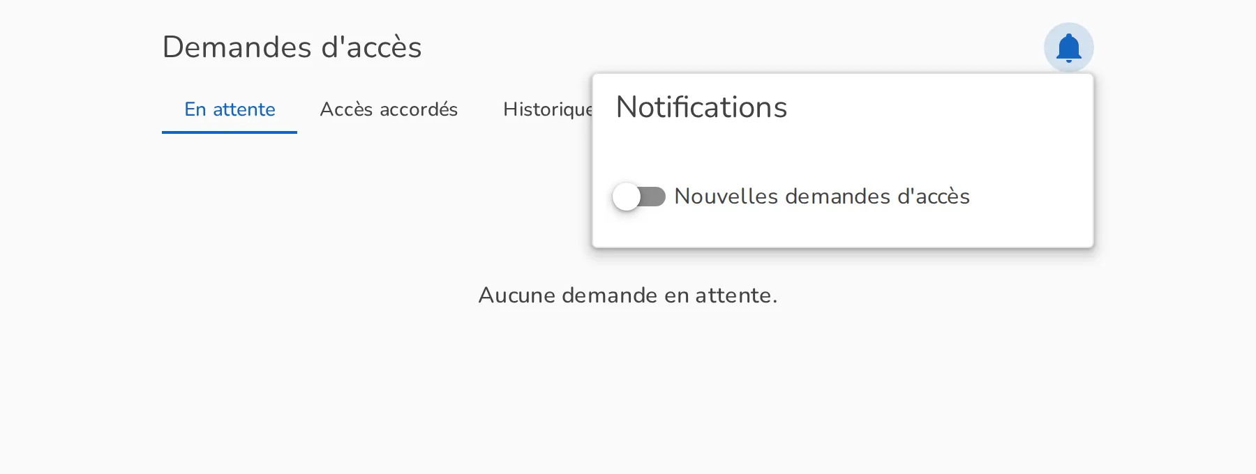 Abonnement d'un administrateur aux notifications