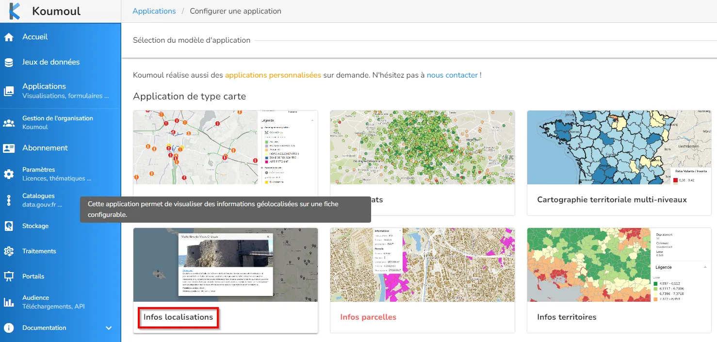 Choix de la visualisation