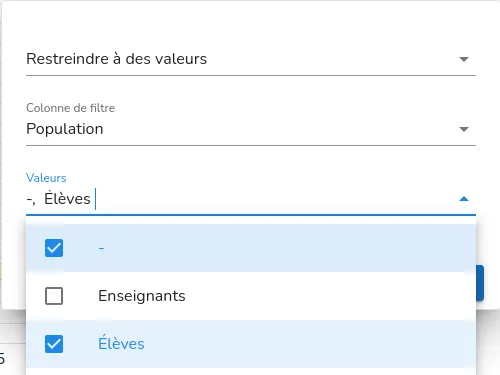 Filtres prédéfinis