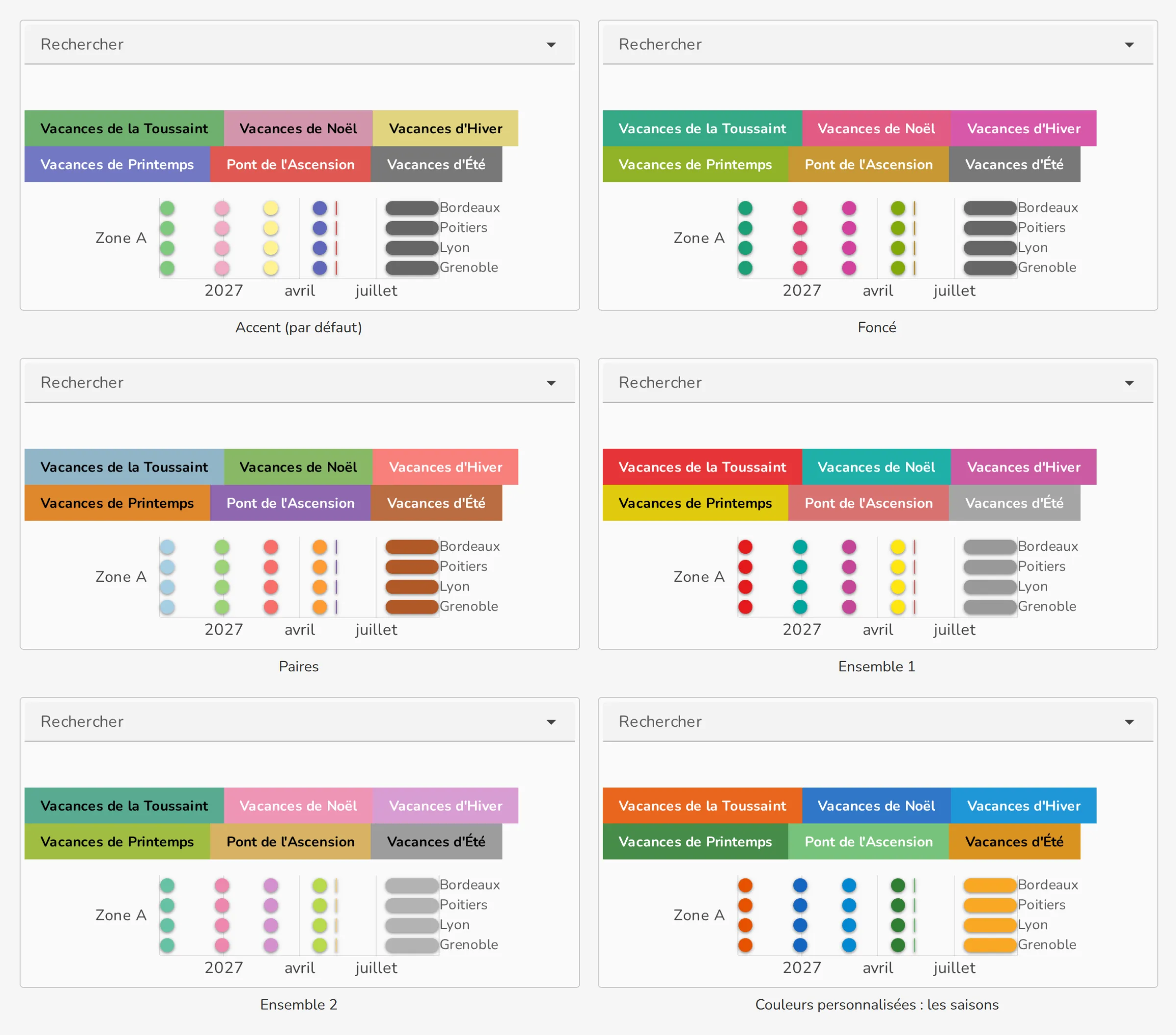Les palettes de couleurs