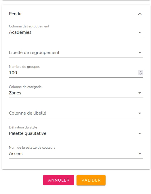 Section « rendu »