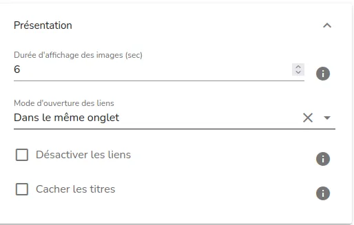 Section « présentation »