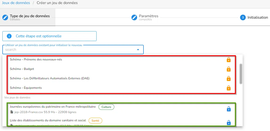 Modification des différentes colonnes
