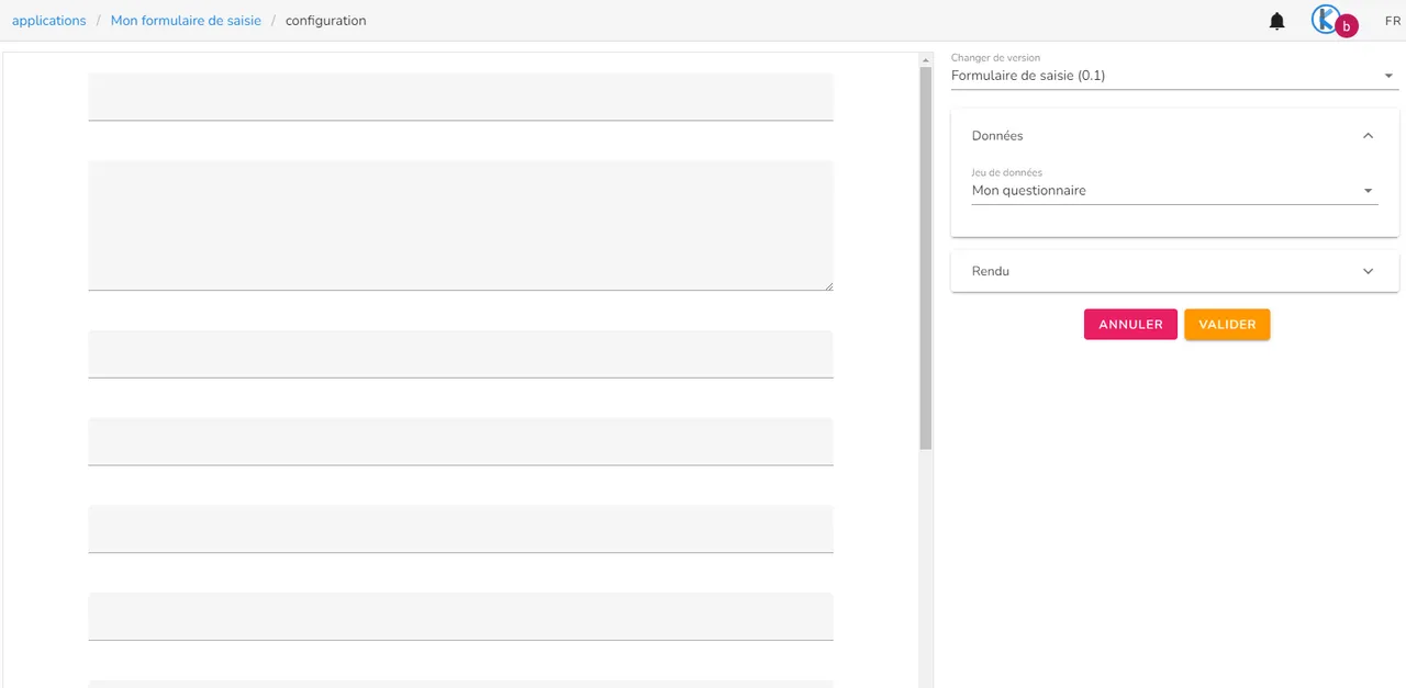 Configuration d'un formulaire