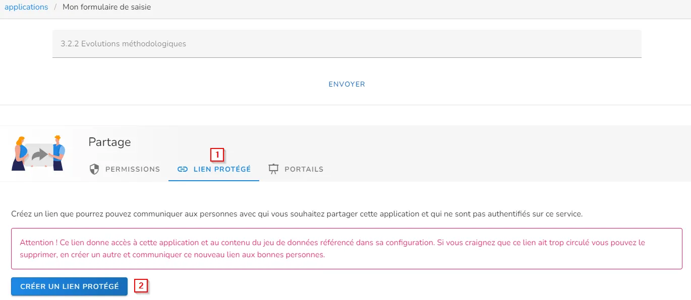 Lien protégé de la visualisation