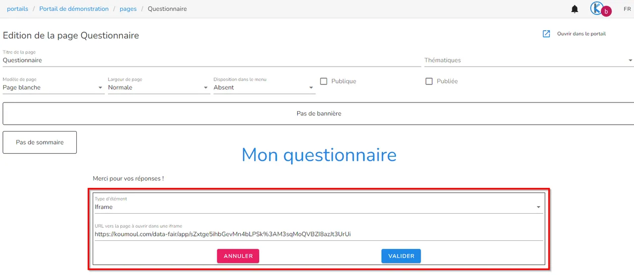 Ajout d'une visualisation privée à l'aide de son lien de partage