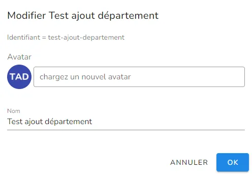 Ajout d'un département