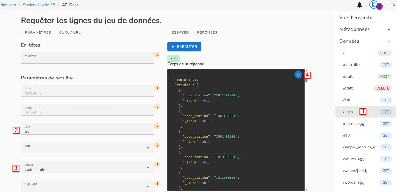 API du JDD des stations