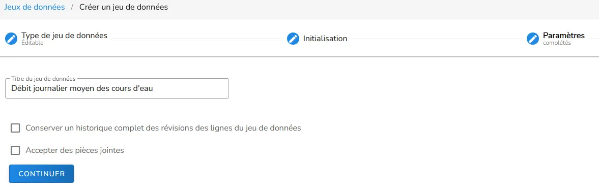 Nom du jeu de données éditable