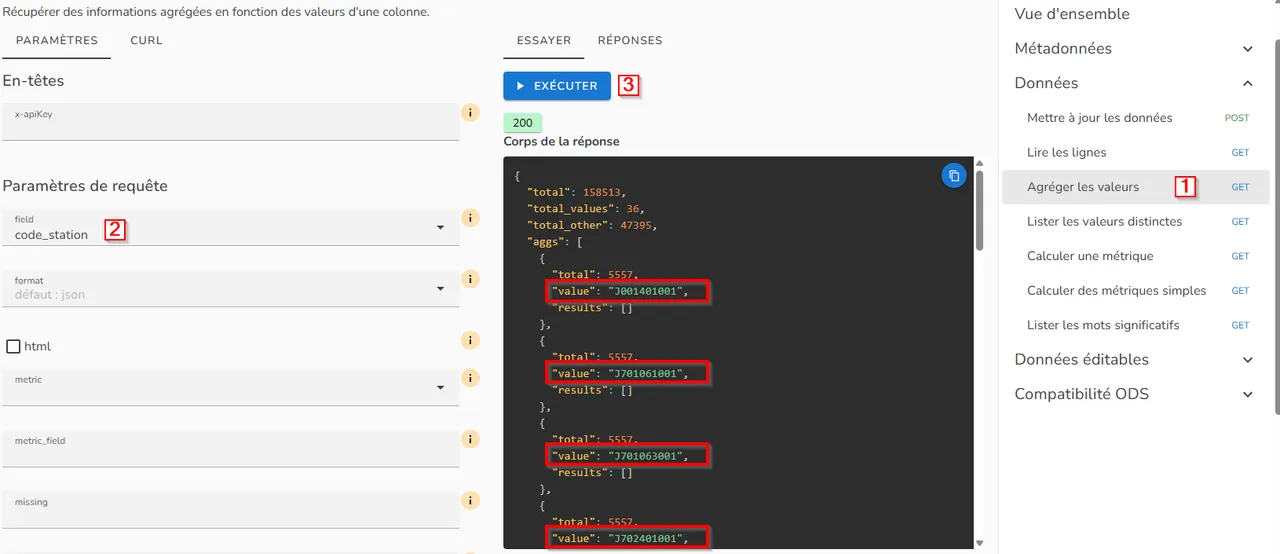 Utilisation de l'API
