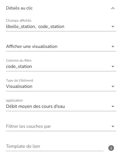 Configuration de la visualisation Atelier Carto