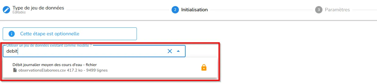 Initialisation du fichier éditable