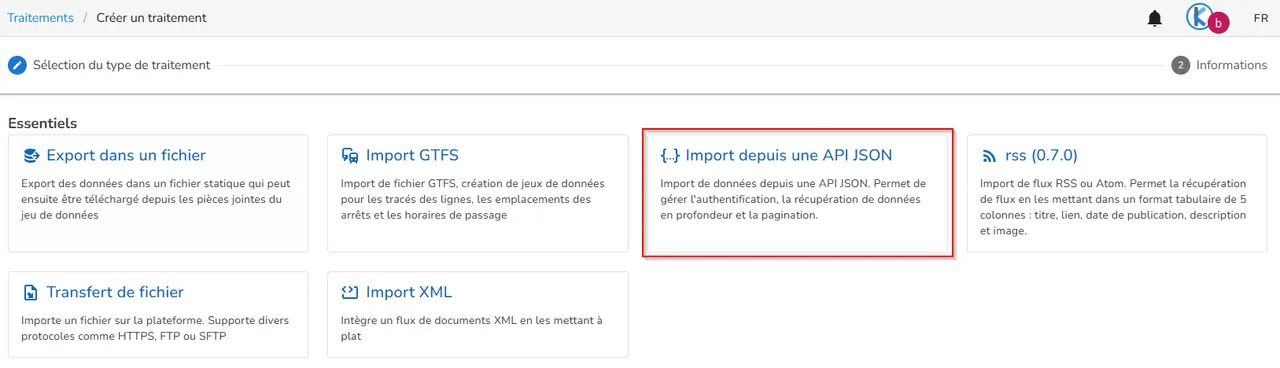 Choix du type de traitement