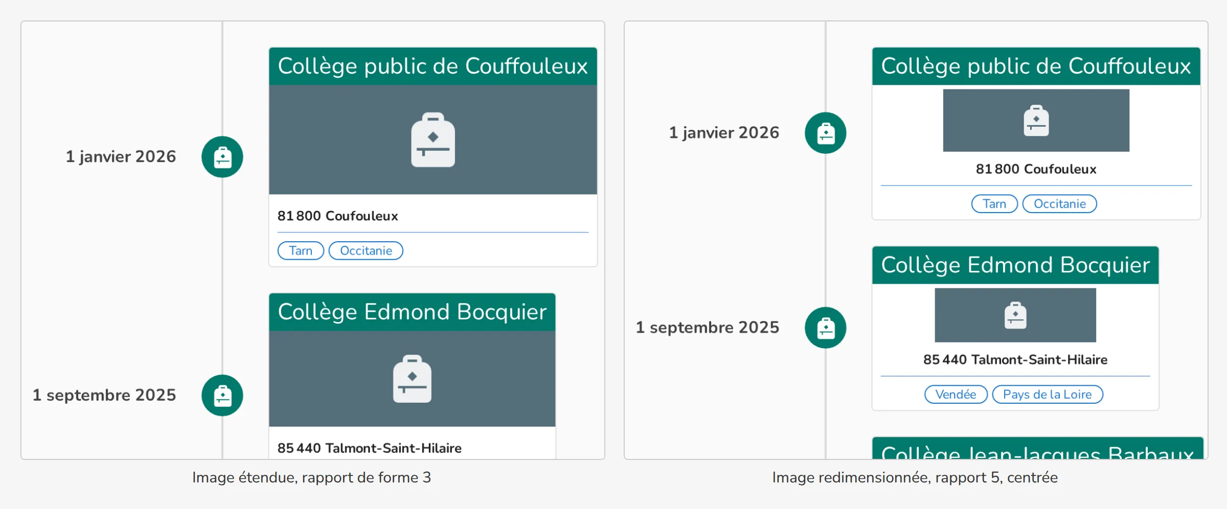 Image, valeurs de plusieurs champs et division horizontale