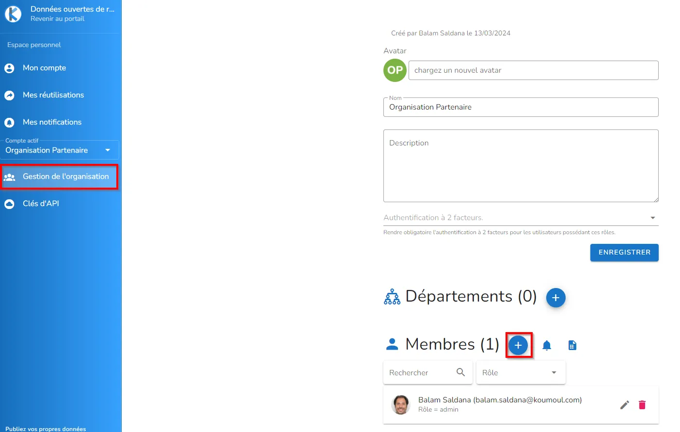 Gestion de l'organisation