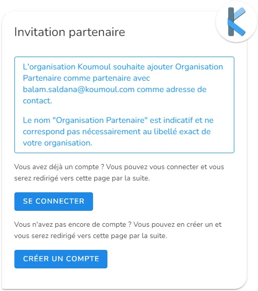 Invitation partenaire