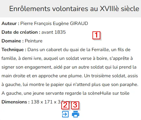 Actions disponibles sur une fiche
