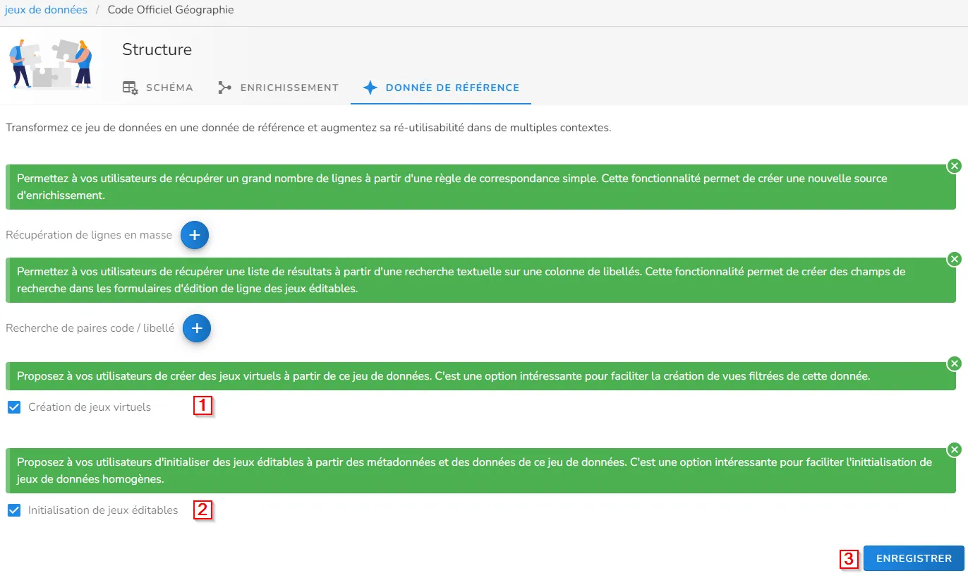 Configuration de vos données de référence