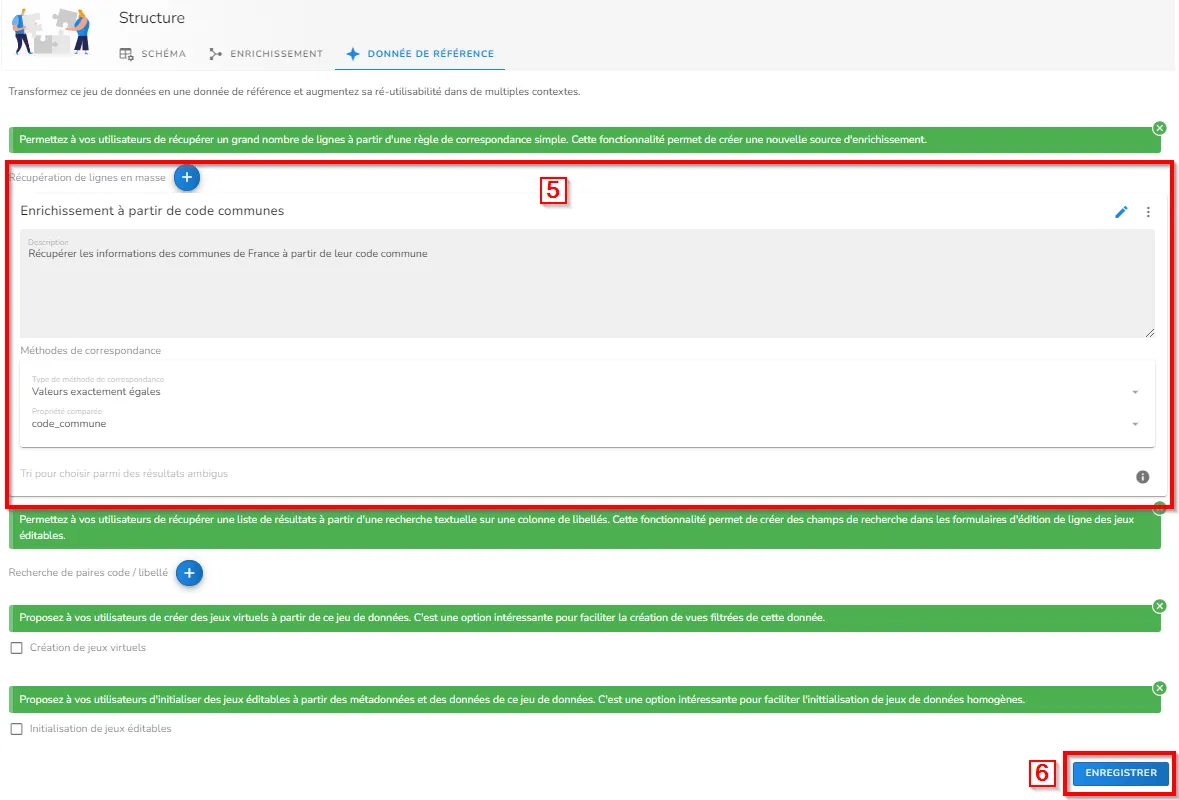 Configuration de votre enrichissement