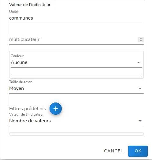 Dernière partie de la fenêtre pop-up de configuration