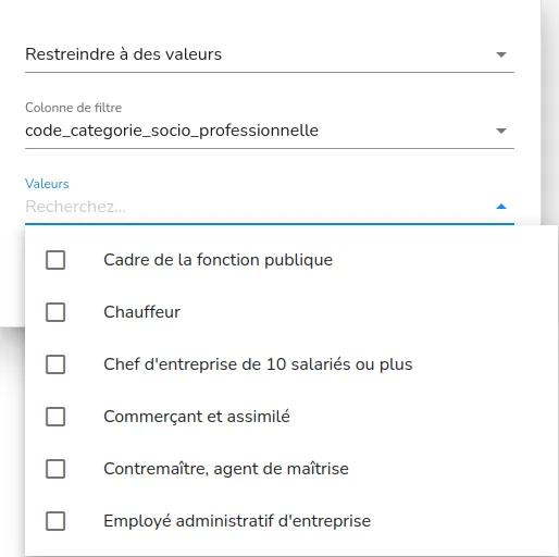 Filtres prédéfinis