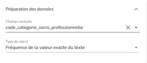 Section « préparation des données »