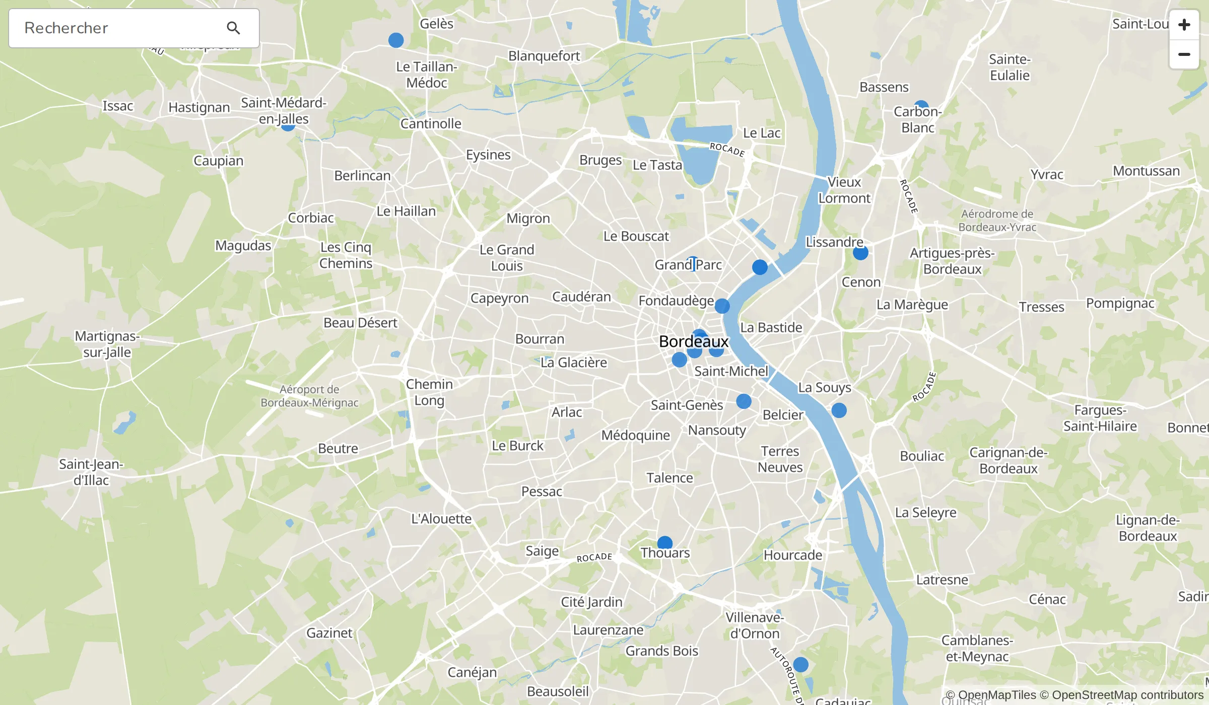 Carte des évènements
