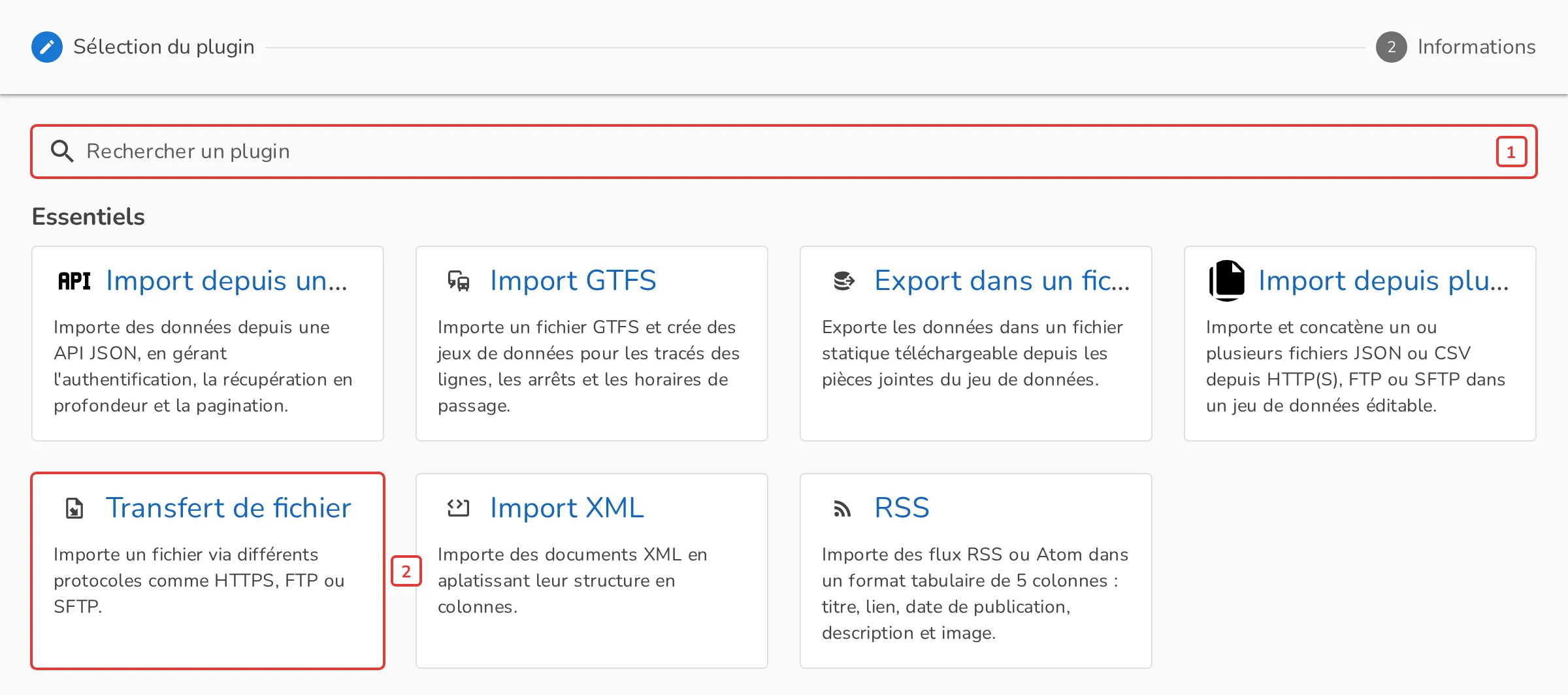 Choix du plugin du traitement